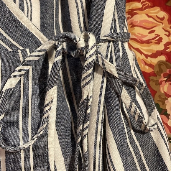 Ponte Marie Blue & White Stripe Wrap Dress EUC - Picture 7 of 8